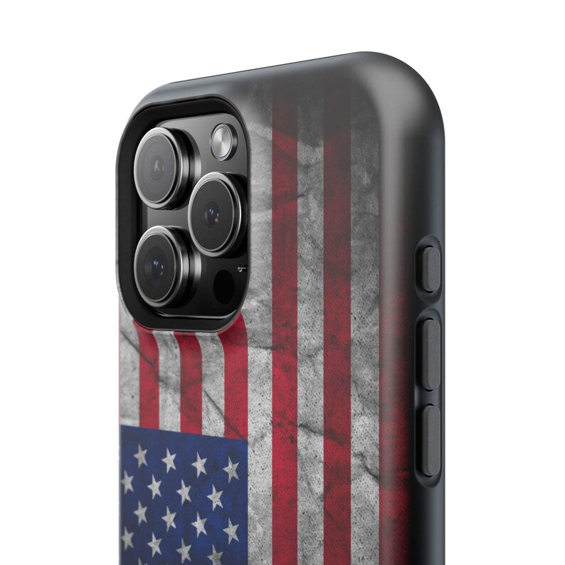Corvette C8 USA iPhone Case - American Flag - Cell Phone Case - Impact Resistant - Rubber Liner - Matte or Glossy