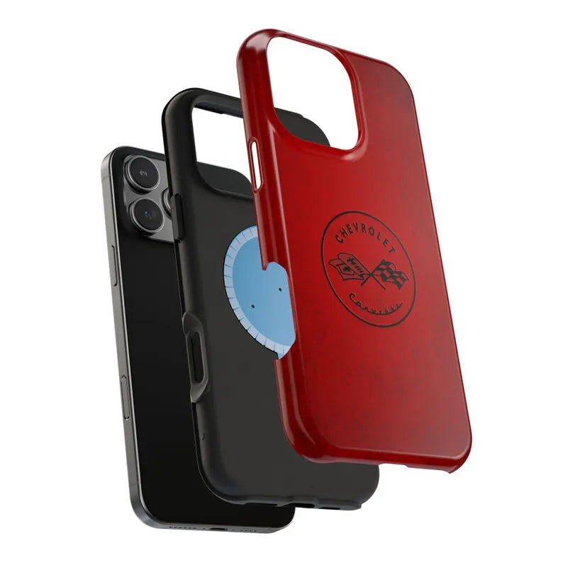 Corvette C1 Magnetic Tough Case, iPhone Case, Impact Resistant, MagSafe, Rubber Liner, Matte or Glossy, C1 Emblem, C1 Logo, Cell Phone Case