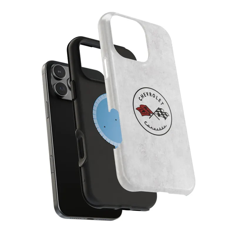 Corvette C1 Magnetic Tough Case, iPhone Case, Impact Resistant, MagSafe, Rubber Liner, Matte or Glossy, C1 Emblem, C1 Logo, Cell Phone Case