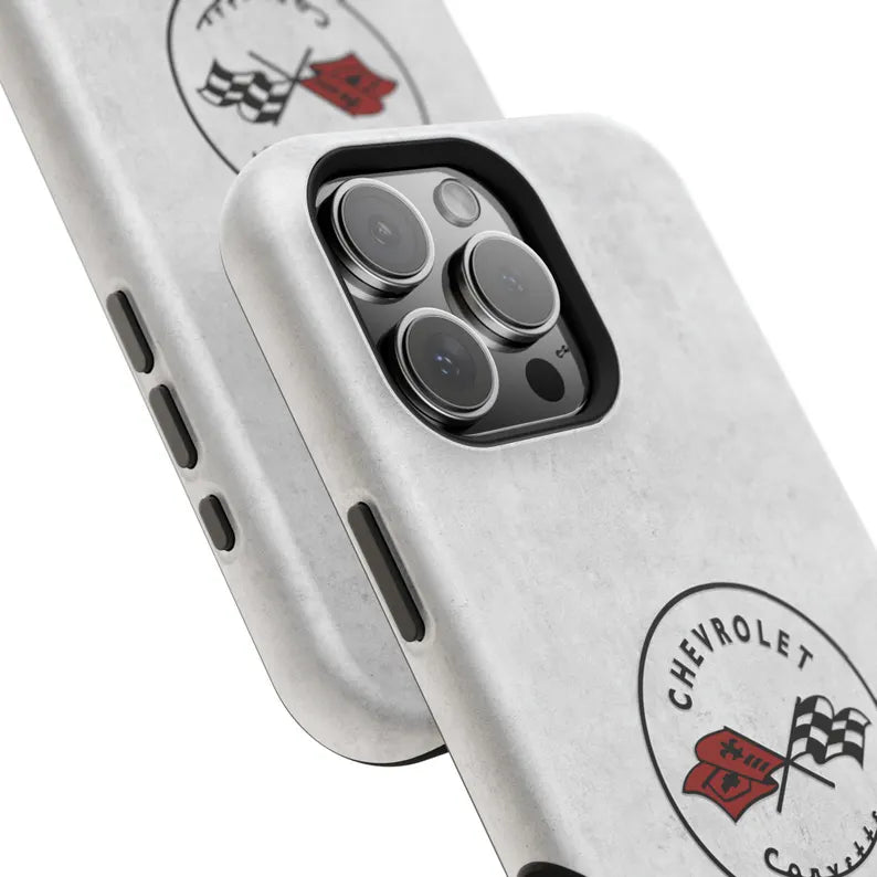 Corvette C1 Magnetic Tough Case, iPhone Case, Impact Resistant, MagSafe, Rubber Liner, Matte or Glossy, C1 Emblem, C1 Logo, Cell Phone Case