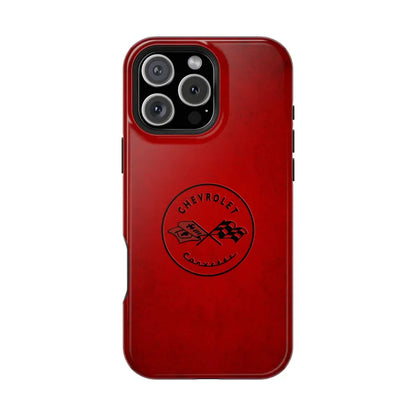 Corvette C1 Magnetic Tough Case, iPhone Case, Impact Resistant, MagSafe, Rubber Liner, Matte or Glossy, C1 Emblem, C1 Logo, Cell Phone Case