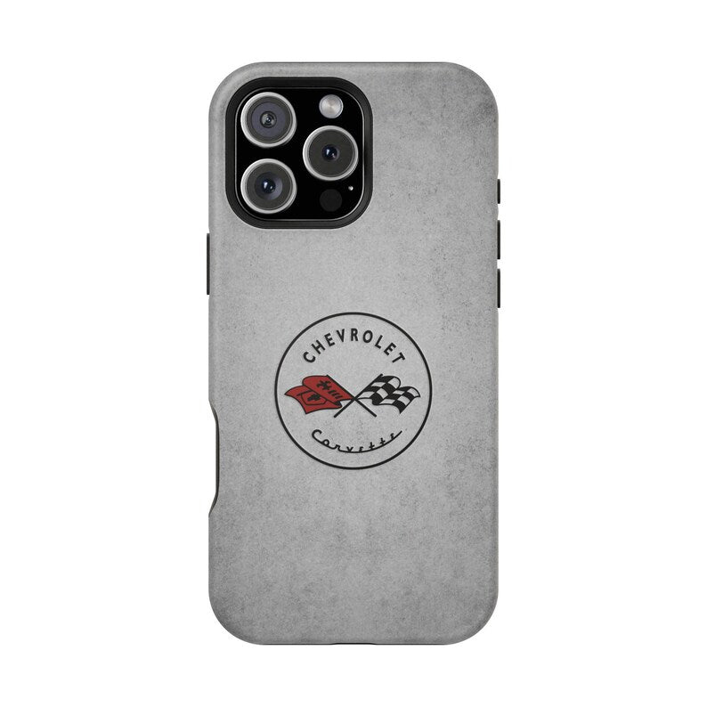 Corvette C1 Magnetic Tough Case, iPhone Case, Impact Resistant, MagSafe, Rubber Liner, Matte or Glossy, C1 Emblem, C1 Logo, Cell Phone Case