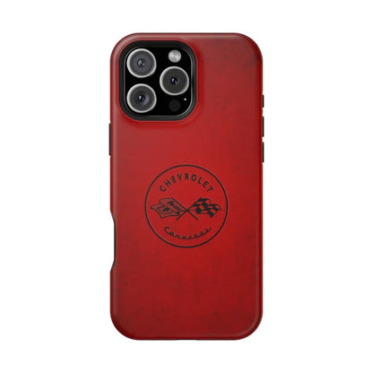 Corvette C1 Magnetic Tough Case, iPhone Case, Impact Resistant, MagSafe, Rubber Liner, Matte or Glossy, C1 Emblem, C1 Logo, Cell Phone Case