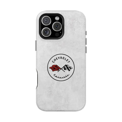 Corvette C1 Magnetic Tough Case, iPhone Case, Impact Resistant, MagSafe, Rubber Liner, Matte or Glossy, C1 Emblem, C1 Logo, Cell Phone Case