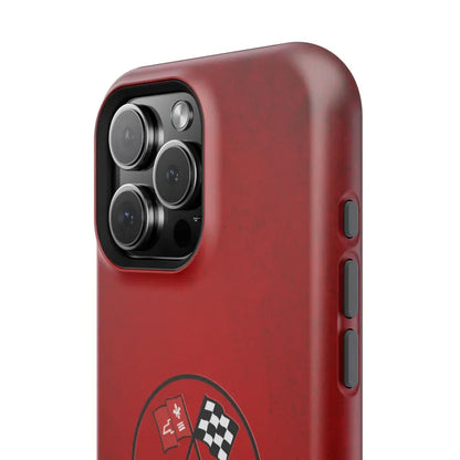 Corvette C2 Magnetic Tough Case, iPhone Case, Impact Resistant, MagSafe, Rubber Liner, Matte or Glossy, C2 Emblem, C2 Logo, Cell Phone Case
