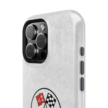 Corvette C2 Magnetic Tough Case, iPhone Case, Impact Resistant, MagSafe, Rubber Liner, Matte or Glossy, C2 Emblem, C2 Logo, Cell Phone Case