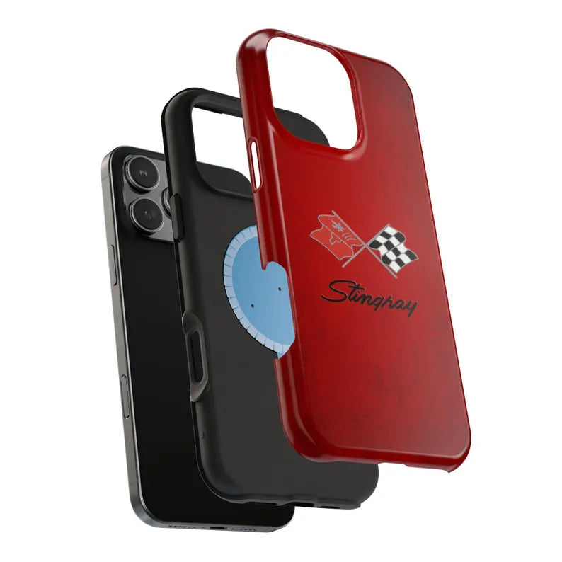 Corvette C3 Magnetic Tough Case, iPhone Case, Impact Resistant, MagSafe, Rubber Liner, Matte or Glossy, C3 Emblem, C3 Logo, Cell Phone Case