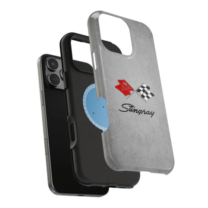 Corvette C3 Magnetic Tough Case, iPhone Case, Impact Resistant, MagSafe, Rubber Liner, Matte or Glossy, C3 Emblem, C3 Logo, Cell Phone Case