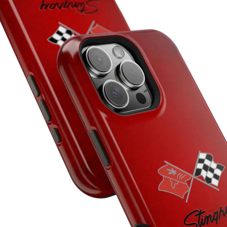 Corvette C3 Magnetic Tough Case, iPhone Case, Impact Resistant, MagSafe, Rubber Liner, Matte or Glossy, C3 Emblem, C3 Logo, Cell Phone Case