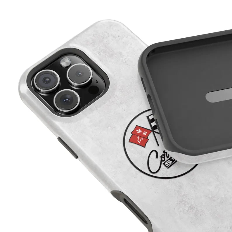 Corvette C2 Magnetic Tough Case, iPhone Case, Impact Resistant, MagSafe, Rubber Liner, Matte or Glossy, C2 Emblem, C2 Logo, Cell Phone Case