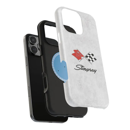 Corvette C3 Magnetic Tough Case, iPhone Case, Impact Resistant, MagSafe, Rubber Liner, Matte or Glossy, C3 Emblem, C3 Logo, Cell Phone Case