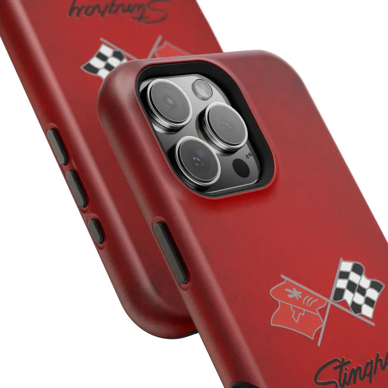 Corvette C3 Magnetic Tough Case, iPhone Case, Impact Resistant, MagSafe, Rubber Liner, Matte or Glossy, C3 Emblem, C3 Logo, Cell Phone Case