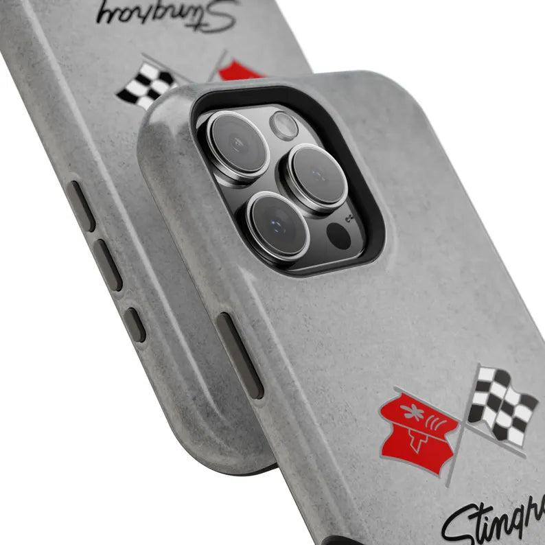 Corvette C3 Magnetic Tough Case, iPhone Case, Impact Resistant, MagSafe, Rubber Liner, Matte or Glossy, C3 Emblem, C3 Logo, Cell Phone Case