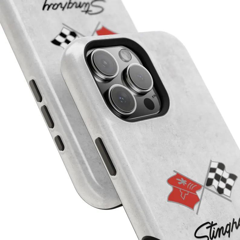 Corvette C3 Magnetic Tough Case, iPhone Case, Impact Resistant, MagSafe, Rubber Liner, Matte or Glossy, C3 Emblem, C3 Logo, Cell Phone Case
