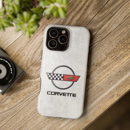 Corvette C4 Magnetic Tough Case, iPhone Case, Impact Resistant, MagSafe, Rubber Liner, Matte or Glossy, C4 Emblem, C4 Logo, Cell Phone Case