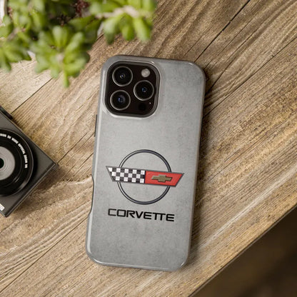 Corvette C4 Magnetic Tough Case, iPhone Case, Impact Resistant, MagSafe, Rubber Liner, Matte or Glossy, C4 Emblem, C4 Logo, Cell Phone Case