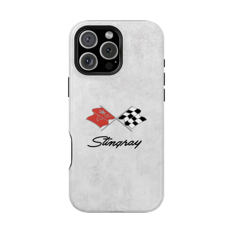 Corvette C3 Magnetic Tough Case, iPhone Case, Impact Resistant, MagSafe, Rubber Liner, Matte or Glossy, C3 Emblem, C3 Logo, Cell Phone Case
