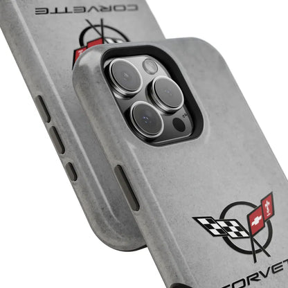 Corvette C5 Magnetic Tough Case, iPhone Case, Impact Resistant, MagSafe, Rubber Liner, Matte or Glossy, C5 Emblem, C5 Logo, Cell Phone Case