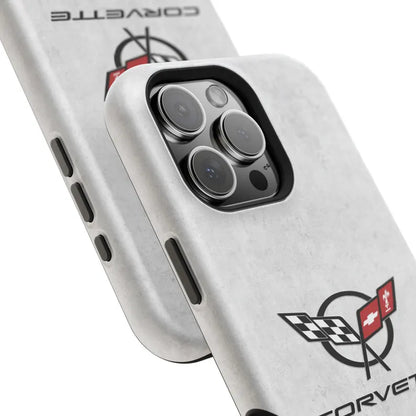 Corvette C5 Magnetic Tough Case, iPhone Case, Impact Resistant, MagSafe, Rubber Liner, Matte or Glossy, C5 Emblem, C5 Logo, Cell Phone Case