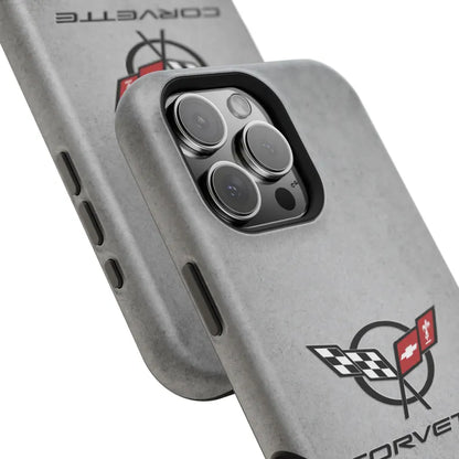 Corvette C5 Magnetic Tough Case, iPhone Case, Impact Resistant, MagSafe, Rubber Liner, Matte or Glossy, C5 Emblem, C5 Logo, Cell Phone Case