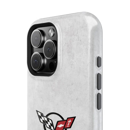 Corvette C5 Magnetic Tough Case, iPhone Case, Impact Resistant, MagSafe, Rubber Liner, Matte or Glossy, C5 Emblem, C5 Logo, Cell Phone Case