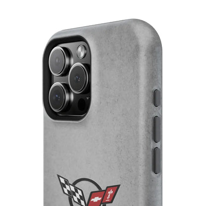 Corvette C5 Magnetic Tough Case, iPhone Case, Impact Resistant, MagSafe, Rubber Liner, Matte or Glossy, C5 Emblem, C5 Logo, Cell Phone Case