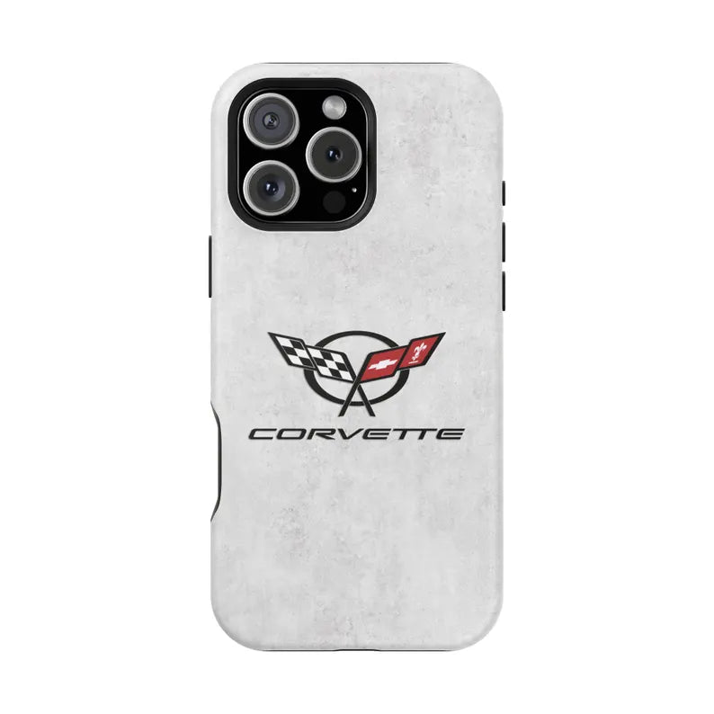 Corvette C5 Magnetic Tough Case, iPhone Case, Impact Resistant, MagSafe, Rubber Liner, Matte or Glossy, C5 Emblem, C5 Logo, Cell Phone Case