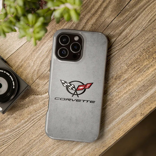 Corvette C5 Magnetic Tough Case, iPhone Case, Impact Resistant, MagSafe, Rubber Liner, Matte or Glossy, C5 Emblem, C5 Logo, Cell Phone Case