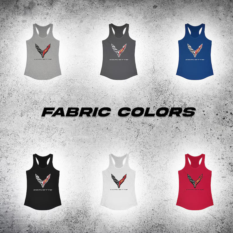 Corvette C6 Women's Racerback Tank Top, Gifts for Car Girls, Summer Top, Fitness Tank, Raceday Gear, Corvette Shirt