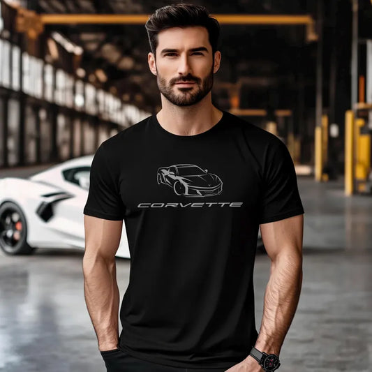 Corvette T-Shirt, Corvette Logo, Corvette Illustration, Bella and Canvas T-Shirt, Corvette Apparel, Graphic Tee, Soft T-Shirt