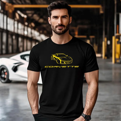 Corvette T-Shirt, Corvette Logo, Corvette Illustration, Bella and Canvas T-Shirt, Corvette Apparel, Graphic Tee, Soft T-Shirt
