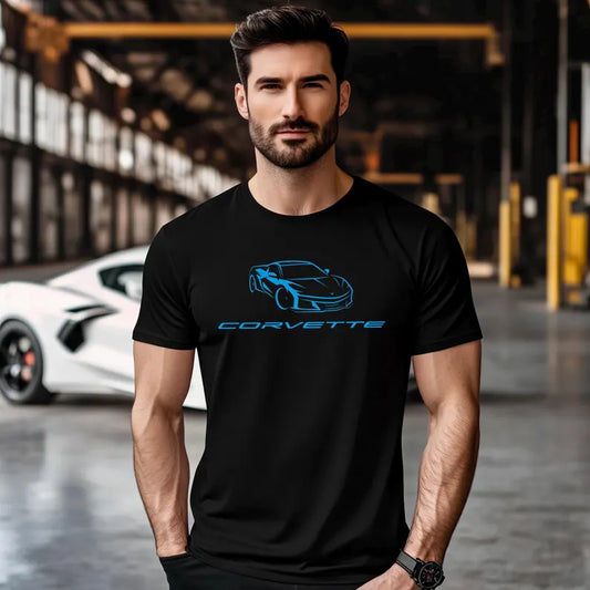 Corvette T-Shirt, Corvette Logo, Corvette Illustration, Bella and Canvas T-Shirt, Corvette Apparel, Graphic Tee, Soft T-Shirt
