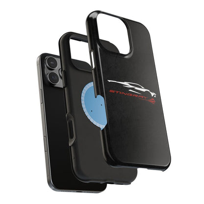 Corvette Stingray Magnetic Tough Case, iPhone Case, Impact Resistant, MagSafe, Rubber Liner, Matte or Glossy, Cell Phone Case