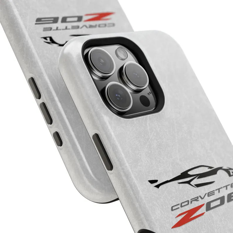 Corvette Z06 Magnetic Tough Case, iPhone Case, Impact Resistant, MagSafe, Rubber Liner, Matte or Glossy, Cell Phone Case