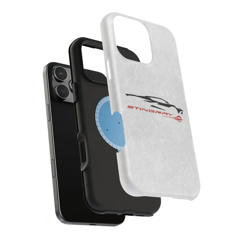 Corvette Stingray Magnetic Tough Case, iPhone Case, Impact Resistant, MagSafe, Rubber Liner, Matte or Glossy, Cell Phone Case