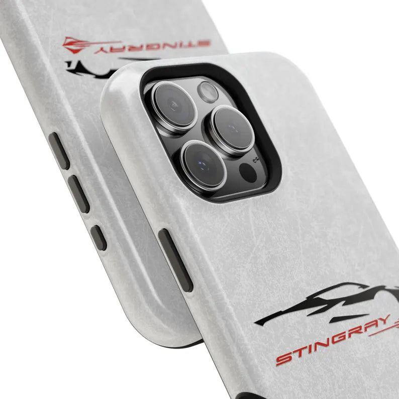 Corvette Stingray Magnetic Tough Case, iPhone Case, Impact Resistant, MagSafe, Rubber Liner, Matte or Glossy, Cell Phone Case