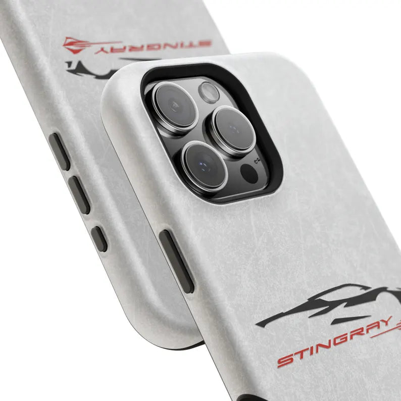 Corvette Stingray Magnetic Tough Case, iPhone Case, Impact Resistant, MagSafe, Rubber Liner, Matte or Glossy, Cell Phone Case
