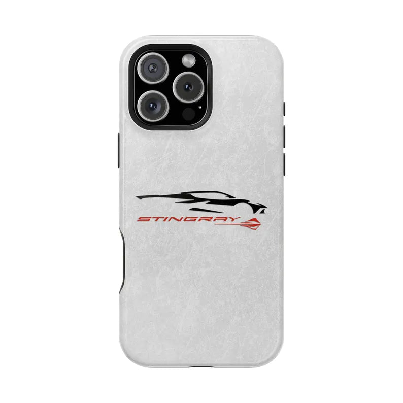 Corvette Stingray Magnetic Tough Case, iPhone Case, Impact Resistant, MagSafe, Rubber Liner, Matte or Glossy, Cell Phone Case