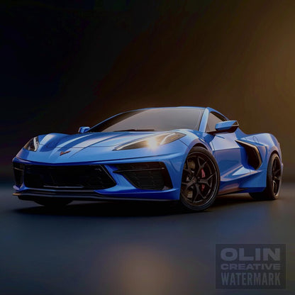 Corvette Printable Wall Art, Gifts for Car Guys, Gifts for Car Girls, Instant Download, Digital Download, Blue Corvette C8