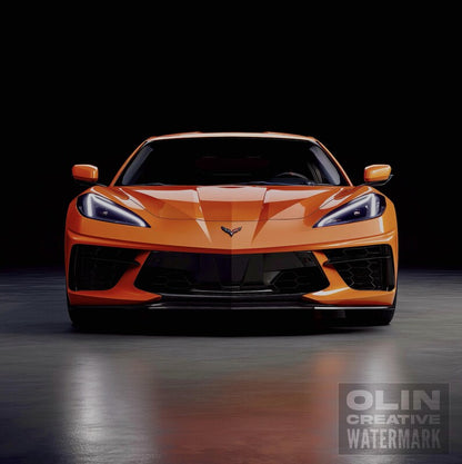Corvette Printable Wall Art, Gifts for Car Guys, Gifts for Car Girls, Instant Download, Digital Download, Orange Corvette C8