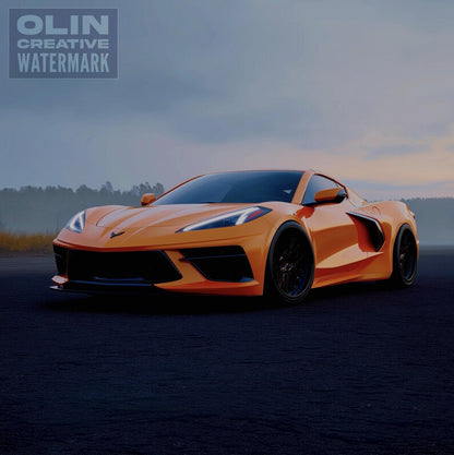 Corvette Printable Wall Art, Gifts for Car Guys, Gifts for Car Girls, Instant Download, Digital Download, Orange Corvette C8
