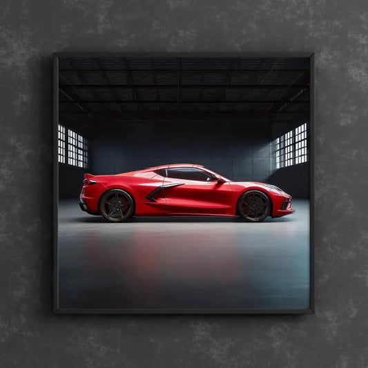 Red Corvette C8 Printable Wall Art, Gifts for Car Guys, Gifts for Car Girls, Instant Download, Digital Download
