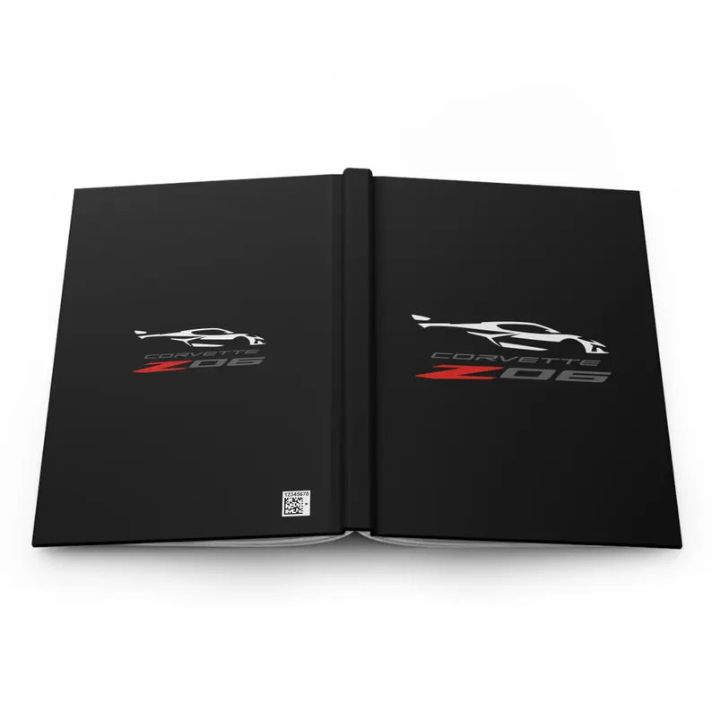 Corvette Z06 Hardcover Journal, Writing Notebook, Lined Pages, Daily Journal, Motivational Diary, Notepad, Z06 logo