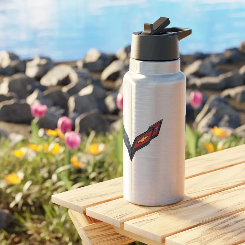 Corvette C7 32oz Hydro Flask, Beverage Tumbler, Beach Flask, Camping Tumbler, Gym Mug, Insulated Stainless Steel, Straw Included