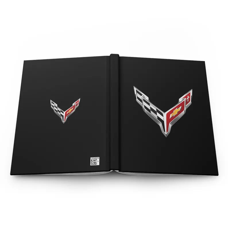 Corvette C8 Hardcover Journal, Writing Notebook, Lined Pages, Daily Journal, Motivational Diary, Notepad, C8 Logo