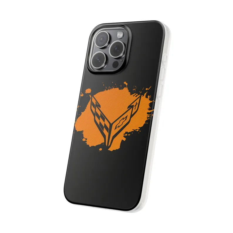 Corvette C8 Flexi iPhone Case - Corvette Samsung Phone Case - Cell Phone Case - Impact Absorbing - Slim Case - Supports Wireless Charging
