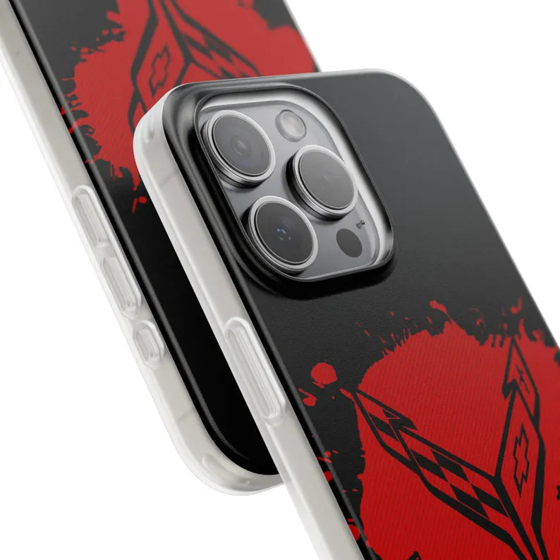Corvette C8 Flexi iPhone Case - Corvette Samsung Phone Case - Cell Phone Case - Impact Absorbing - Slim Case - Supports Wireless Charging