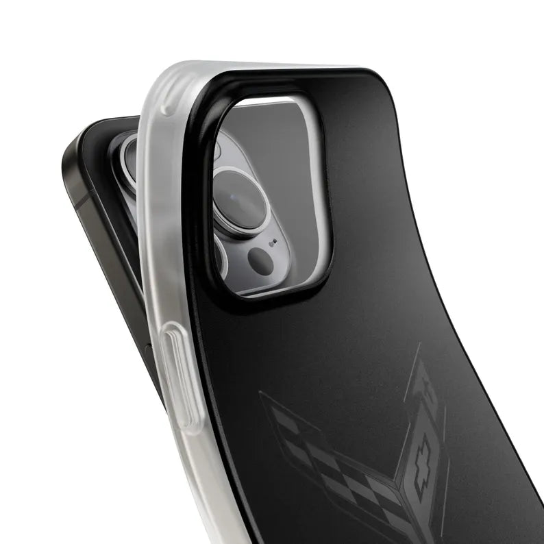Corvette C8 Blackout Flexi iPhone Case - Samsung Phone Case - Cell Phone Case - Impact Absorbing - Slim Case - Supports Wireless Charging