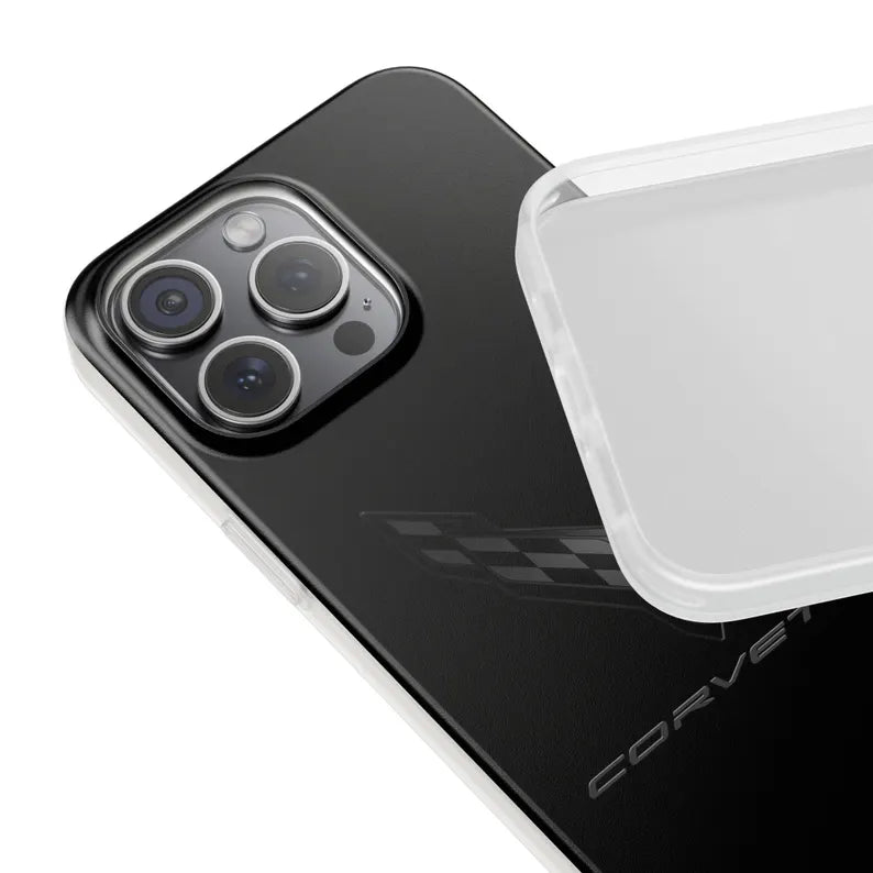 Corvette C8 Blackout Flexi iPhone Case - Samsung Phone Case - Cell Phone Case - Impact Absorbing - Slim Case - Supports Wireless Charging
