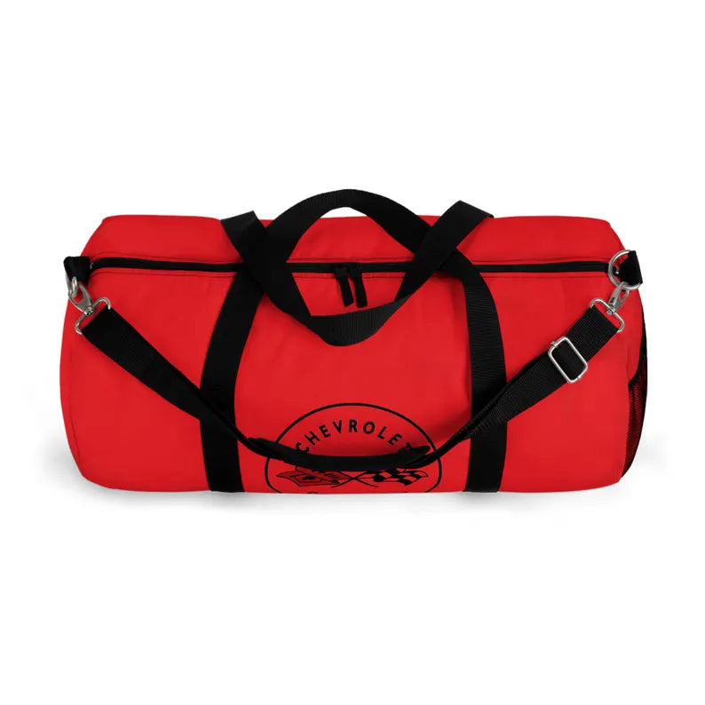Corvette C1 Red Duffel Bag, C1 Logo, Gym Bag, Travel Bag, Gifts for Car Guys, Gifts for Car Girls, Corvette Merch, Overnight Duffel